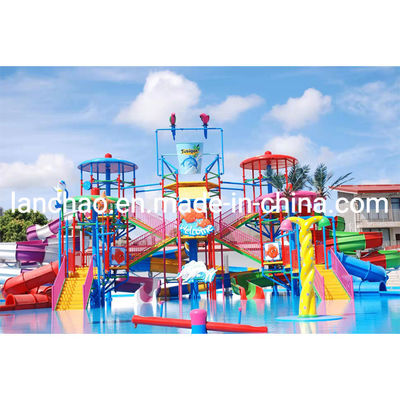 quality 15m Height Large Splash Water Playground Fiberglass Water Play House OEM factory