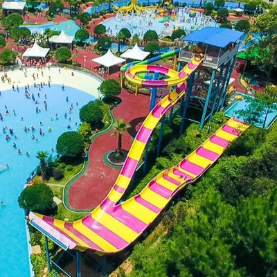 Customized Size Water Park Equipment Fiberglass Large Boomerango Water Slide Suitable for Holiday Resorts