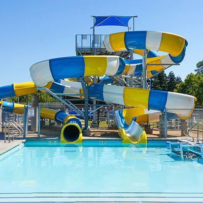 Amusement Park Swimming Pool Water Play Equipment Fiberglass Spiral Slide Parts Big Water Slides