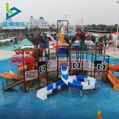 Water Amusement Park Fiberglass Pirate Slide House for Family
