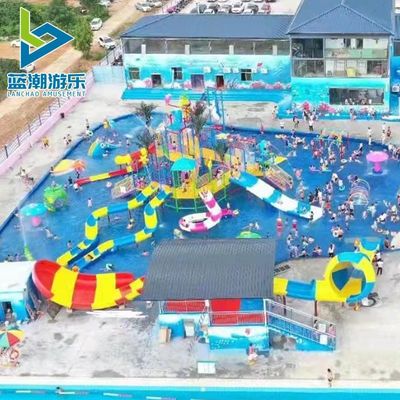 Water Park Swimming Pool Colorful Water Slide Playground