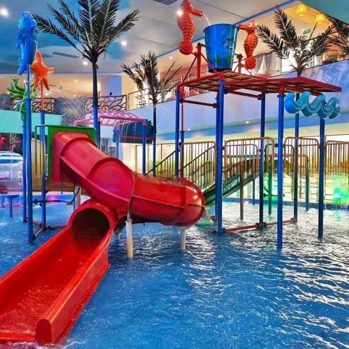 Customization Indoor Water Park Equipment Fiberglass Water Slide For Family 0