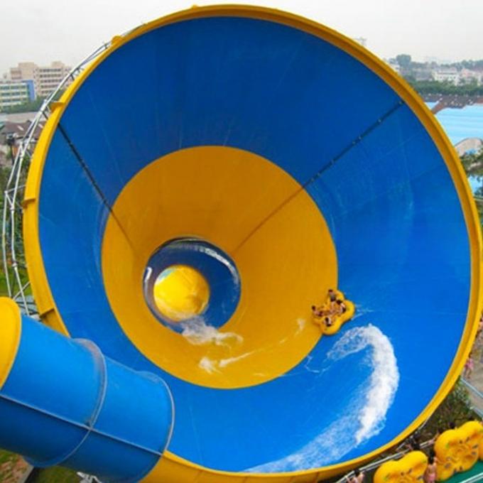 Colorful Aqua Amusement Park Equipment Fiberglass Big Trumpet Water Slide 3