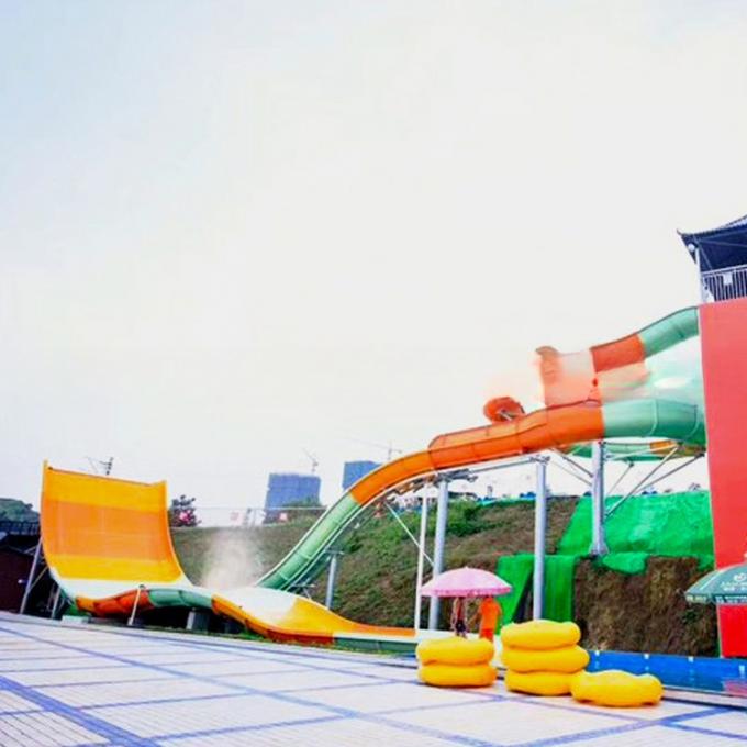 Customized Size Water Park Equipment Fiberglass Large Boomerango Water Slide Suitable for Holiday Resorts 0
