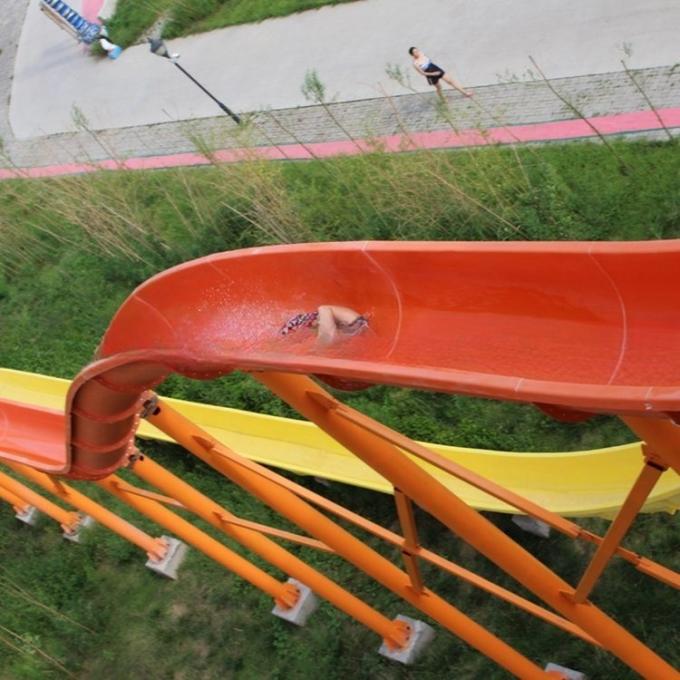 Fiberglass Water Park Speed Water Slides Colorful Design 180 Guests/Hr 3