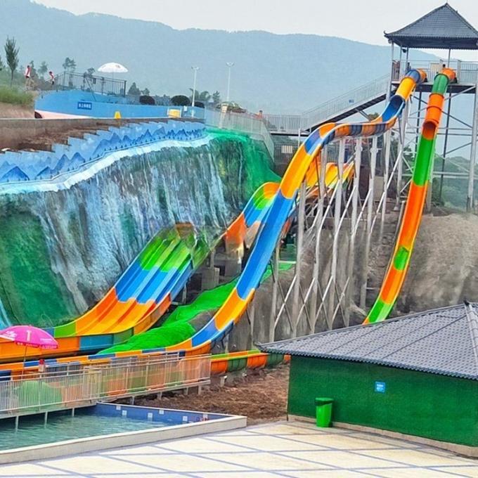 Multicolored Adult Speed Water Slides Water Play Equipment Customizable 1