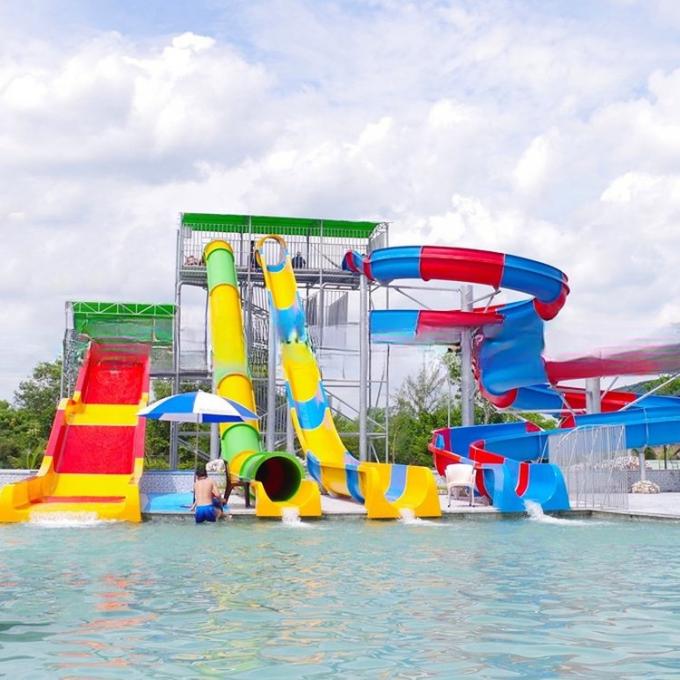 Swimming Pool Speed Water Slides Fiberglass Environmental Friendly  0