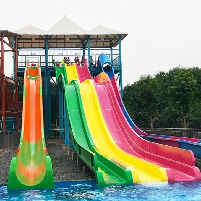 Swimming Pool Speed Water Slides Fiberglass Environmental Friendly  3