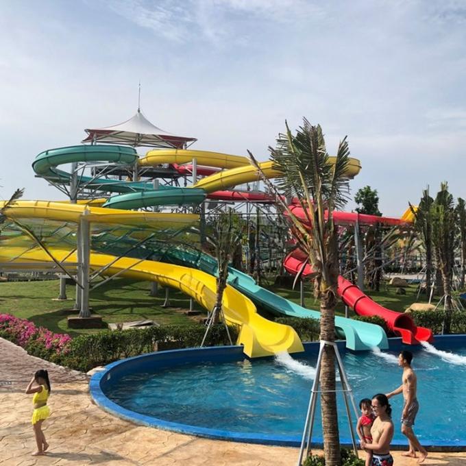 75m Length Fibreglass Water Slide Combined For Amusement Park 1