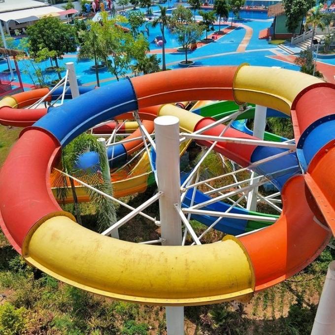 Large Scale Open And Closed Water Slide 95m Length Fade Resistant 1