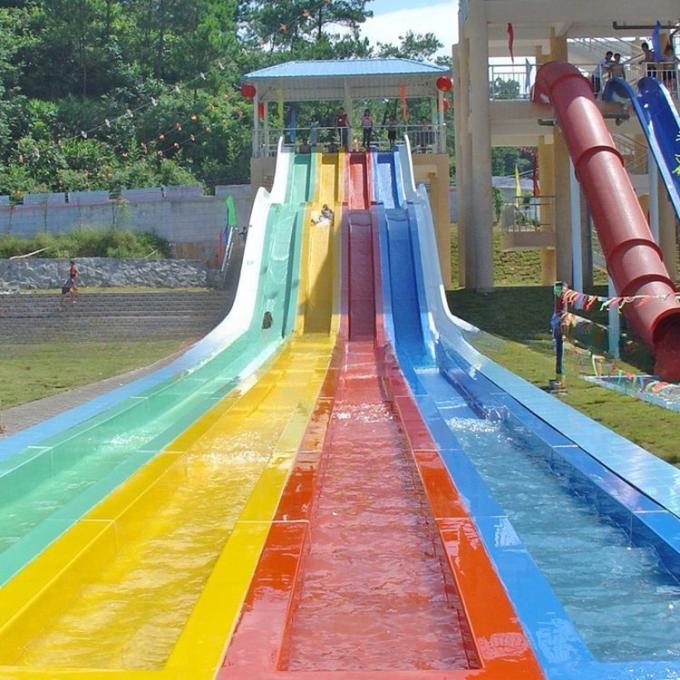 Family Friendly Rainbow Water Slide Aquatic Slide For Recreation Park 2