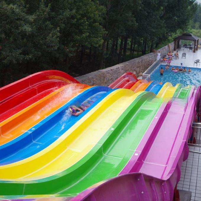 Colorful Design Fiberglass Rainbow Water Slide Equipment Racing For  Pool 2