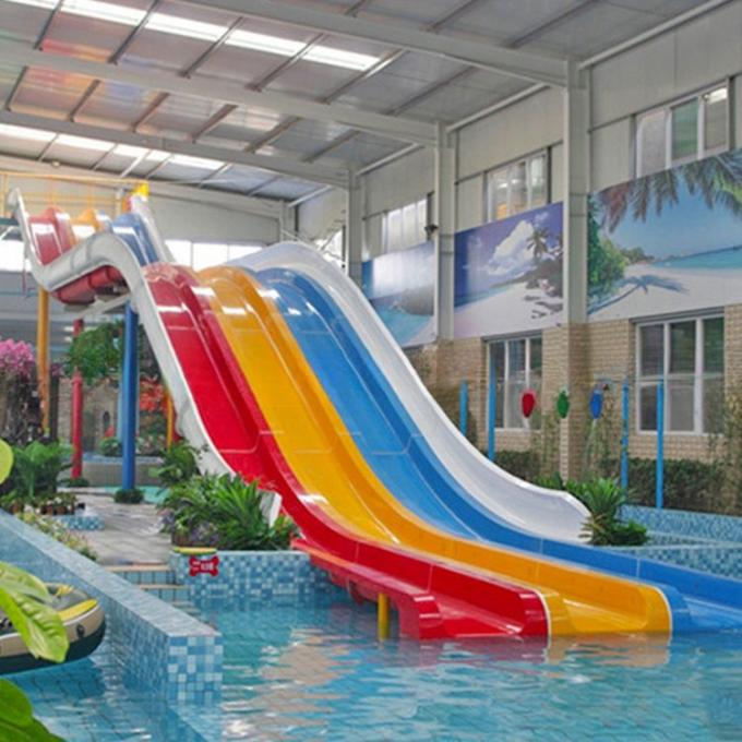 Colorful Design Fiberglass Rainbow Water Slide Equipment Racing For  Pool 1