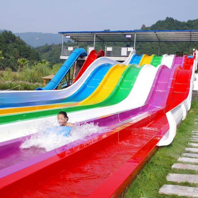 Multi Lane Rainbow Water Slide Fiberglass Customized Size 180 Guests/Hr 0