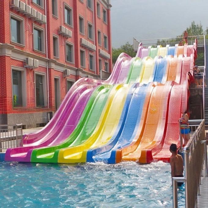 Multi Lane Rainbow Water Slide Fiberglass Customized Size 180 Guests/Hr 3
