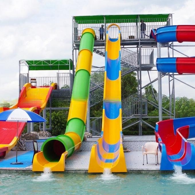 Comfortable Outside Water Slides Fiberglass Waterslides Holiday Resort Combined 1