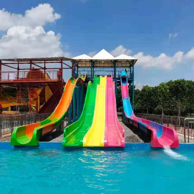 Customized Swimming Pool Racing Water Slide Spiral Water Slide 5m Height 1