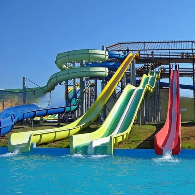 Customized Swimming Pool Racing Water Slide Spiral Water Slide 5m Height 3