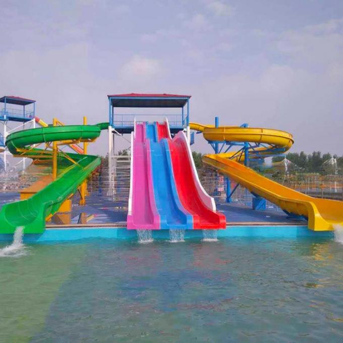 Customized Swimming Pool Racing Water Slide Spiral Water Slide 5m Height 2