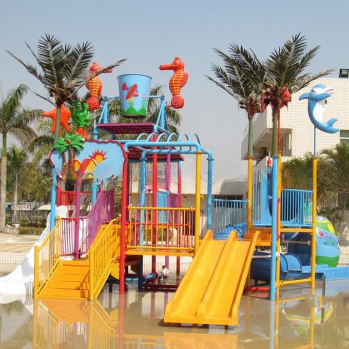Oxidation Resistant Aquatic Playground Equipment With Open Straight Water Slide 0