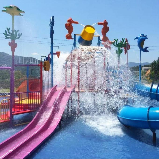 Fiberglass Spray Park Equipment With Straight Slide Erosion Resistant 3