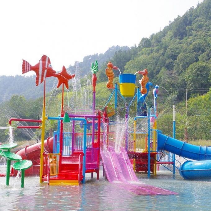 Fiberglass Spray Park Equipment With Straight Slide Erosion Resistant 2