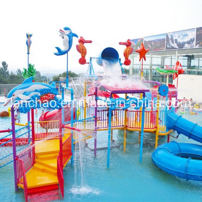 Fiberglass Spray Park Equipment With Straight Slide Erosion Resistant 1