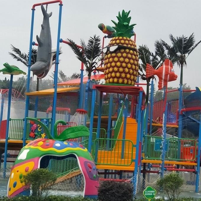 Multicolored Splash Water Playground Aqua Park Equipment 45KW With Kids Slide 2