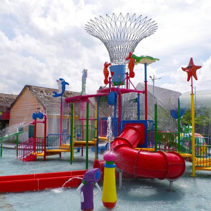 Popular Attractive Outdoor Splash Water Playground With Fountains SGS 1