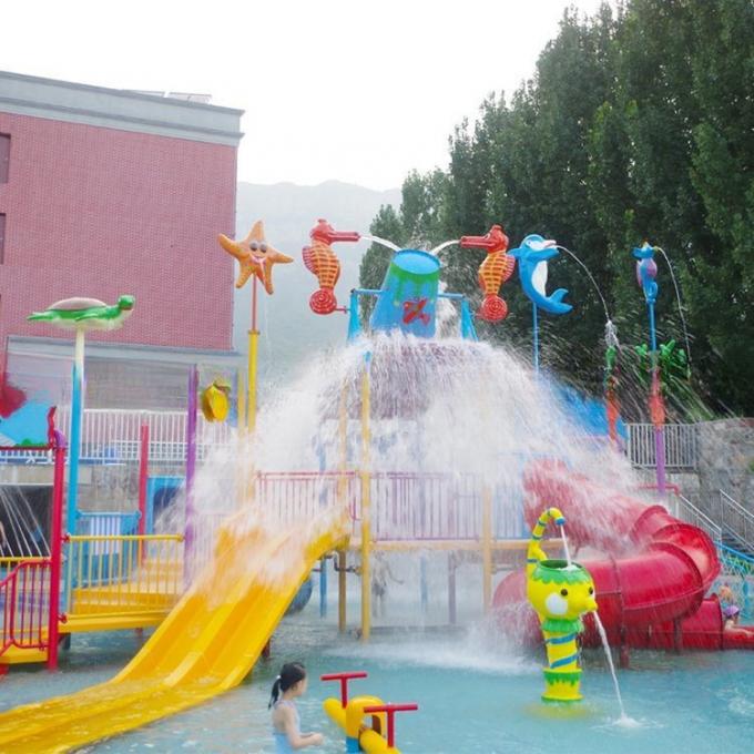 Anti Static Park Resort Splash Water Playground Equipment With Spiral Slide 3
