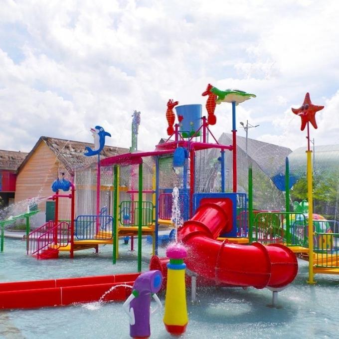 Fade Resistant Splash Water Playground Hot DIP Galvanizing With Bucket 1