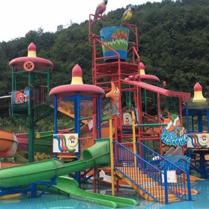 15m Height Large Splash Water Playground Fiberglass Water Play House OEM 1