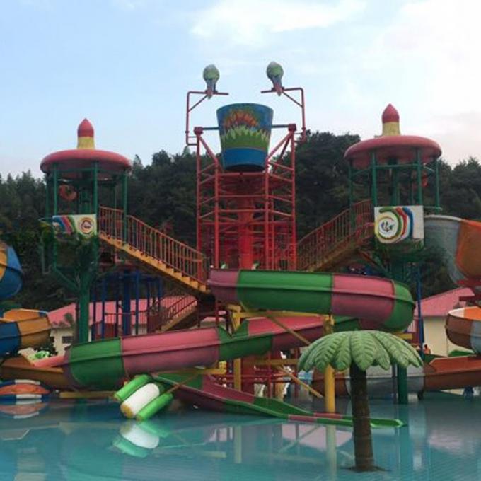 15m Height Large Splash Water Playground Fiberglass Water Play House OEM 2